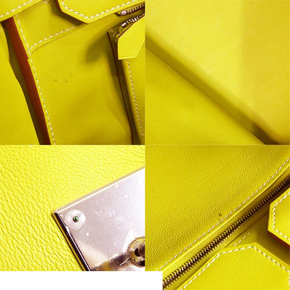 Hermes Birkin 35 Lime Silver Swift Handbag — view 8