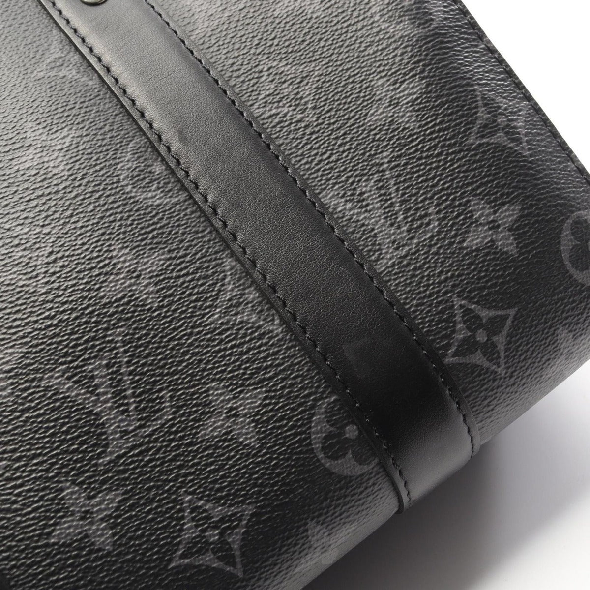 Louis Vuitton Shoulder Bag City Keepall Canvas Leather Gray Black — view 7