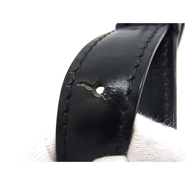 Louis Vuitton Leather Bag Shoulder Strap Crossbody Black — view 5