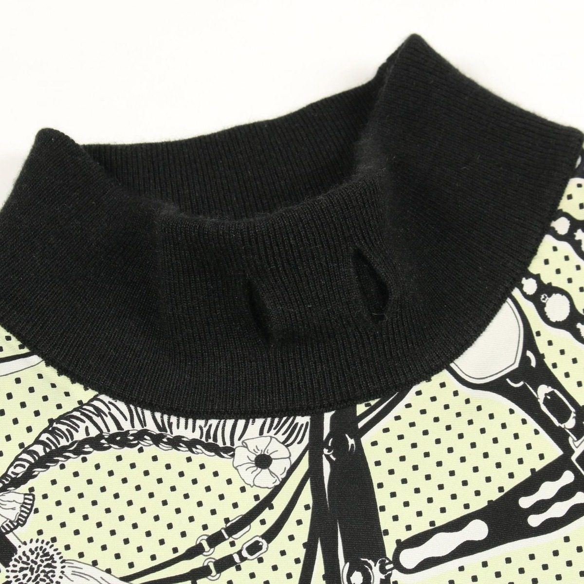 Hermes Knit Twill Lane Harnais de Cour Cashmere Silk Scarf — view 9