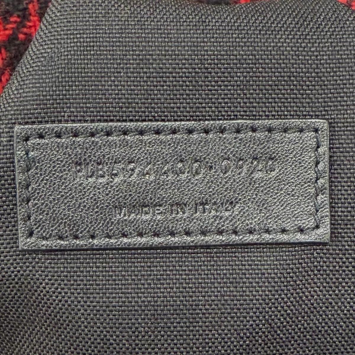 Saint Laurent Paris Wool Leather with Logo Patch Check Pattern 2-Way — view 13