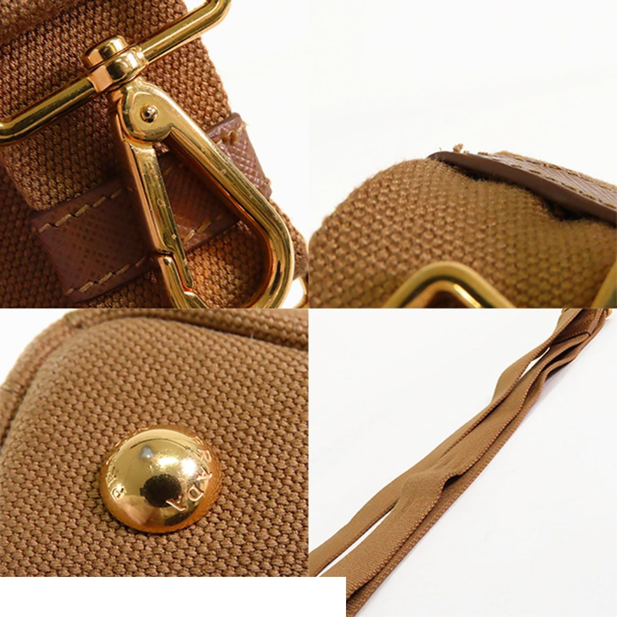 Prada Canapa Beige Canvas 2-Way Tote Shoulder Bag — view 8