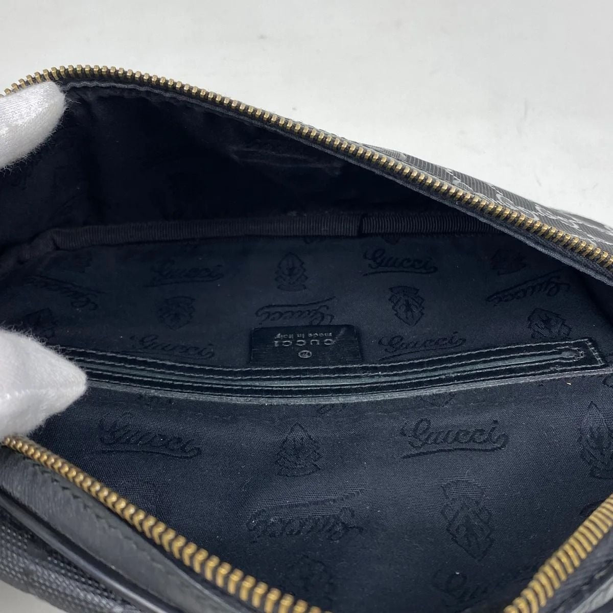 Gucci GG Supreme Imprime Monogram Waist Bag Belt Bag Pouch Mens Black