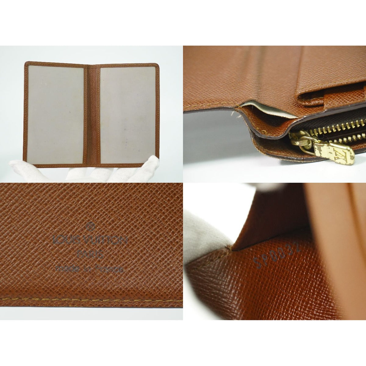 Louis Vuitton LV Porte Papier Zip Monogram Fold Wallet Brown — view 9