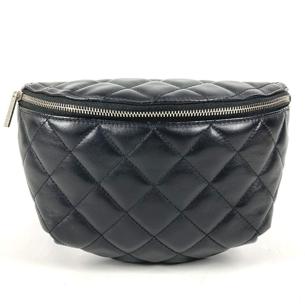 Chanel Belt Bag CC Logo Quilted Leather Black
