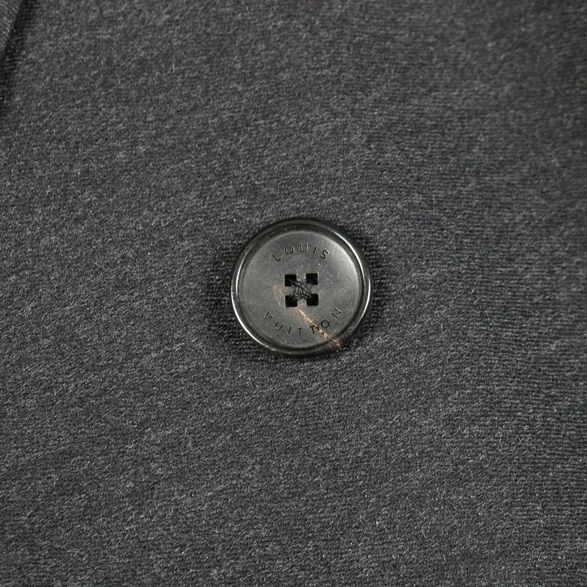 Louis Vuitton Gray Wool Belt Double Coat — view 11