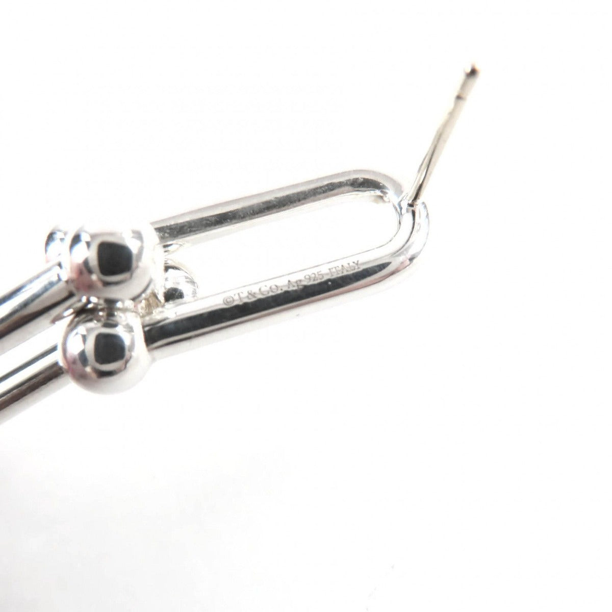 Tiffany & Co 925 Double Long Link Earrings Silver with Case Weight — view 6