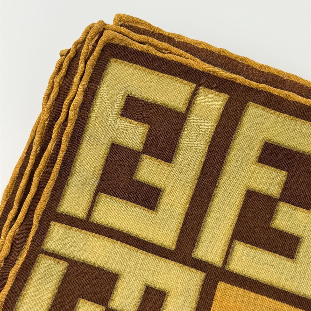 Fendi Scarf Brown Silk Vintage — view 14