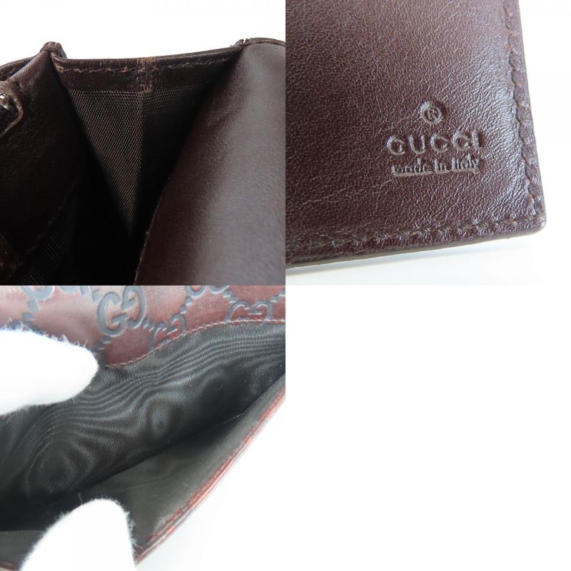Gucci Bifold Wallet 146229 Sima Leather Dark Brown Long Wallet Small Accessories