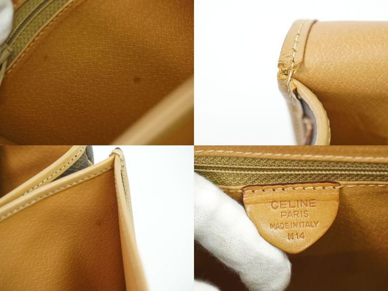 Authentic Celine Macadam Shoulder Bag Pochette PVC Brown Macadam Bag Pre-owned