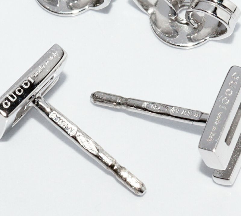 Gucci Earrings 18K White Gold G Logo Earrings