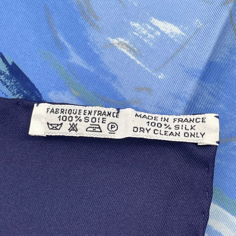 Hermes Carre 90 Concerto Blue 100% Silk Scarf
