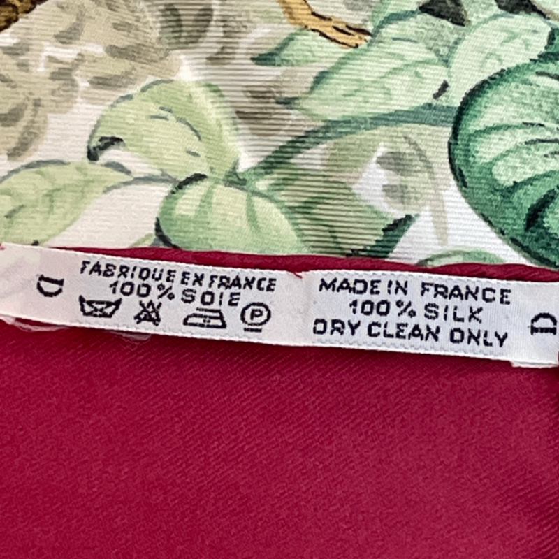 Hermes Scarf Carre 90 Equateur Equatorial Animals Birds All Over Silk Red