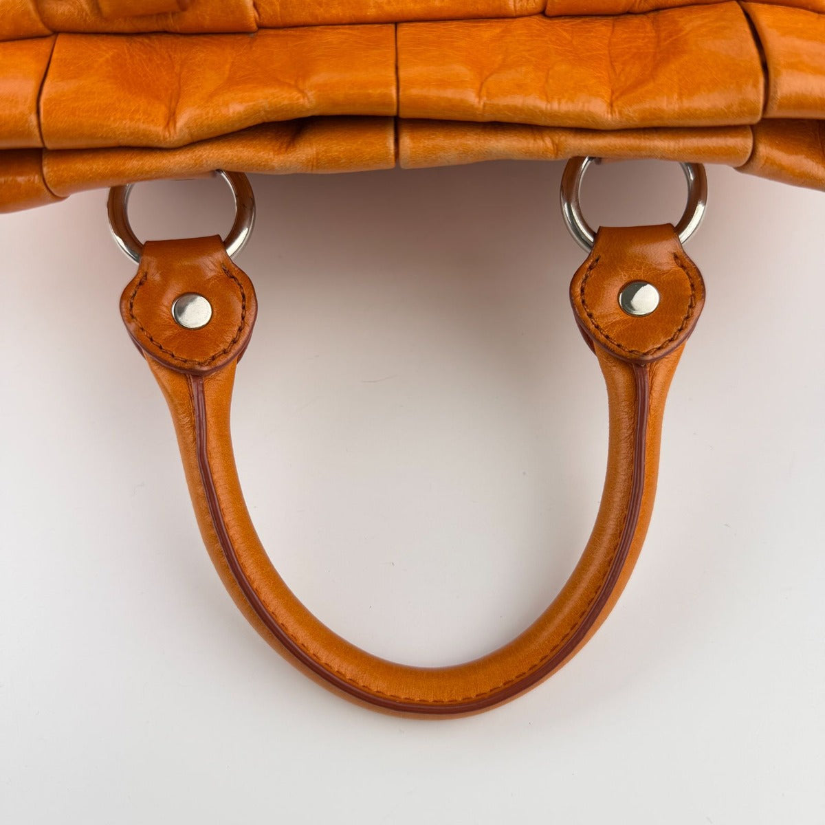 Miu Miu Shoulder Bag Orange Leather Vintage — view 16