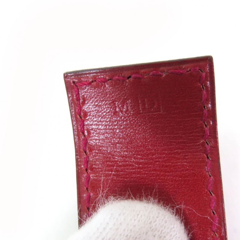 Hermes Artemis Bracelet Leather Silver Hardware Bangle Bordeaux M D Engraved