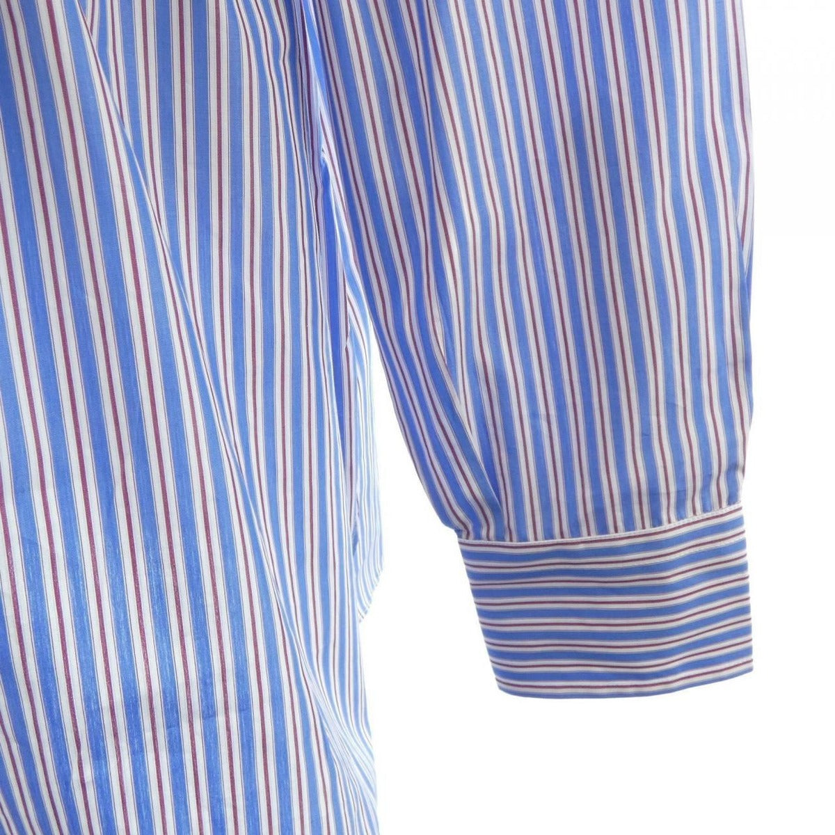 Prada Striped Poplin Shirt Blue Red — view 6