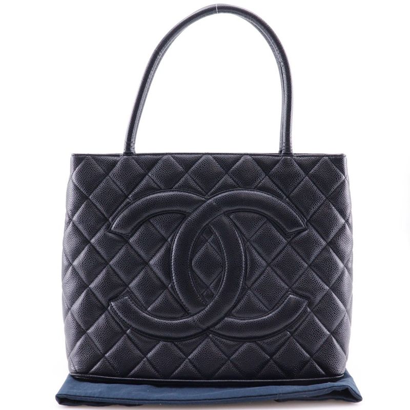 Chanel Reproduction Tote Caviar Skin Black Women's Tote Bag