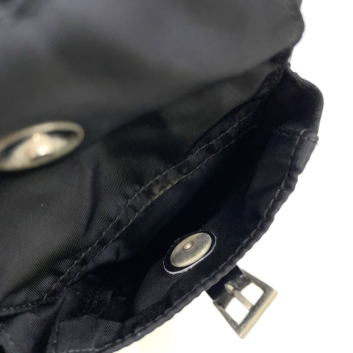 Prada Nylon Black Backpack Silver — view 15