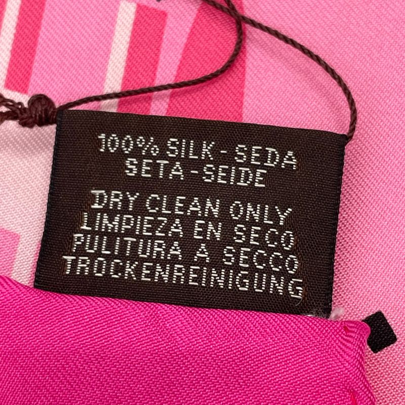 Hermes Carre 90 Caleche Elastique Scarf Silk Pink
