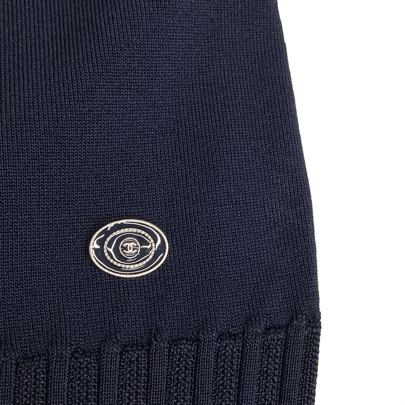 Chanel Dress Size 36 S Women's P47976 Dark Navy Knit