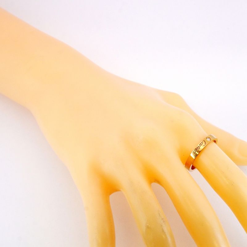 Cartier Ring C Deux/engraved 1PD 18K Pink Gold Pink Gold With Diamonds #57 Men's