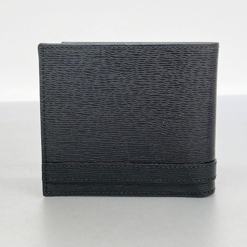 Gucci Wallet 365481 Leather Black Silver Hardware Men's