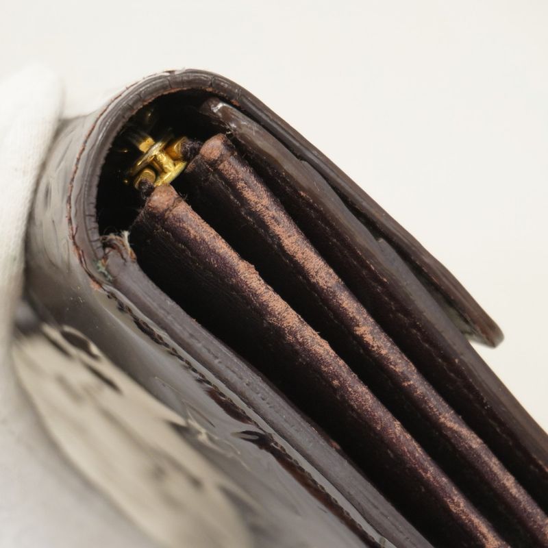 Louis Vuitton Vernis Portefeuille Sarah M90152 Amarante Women's Long Wallet