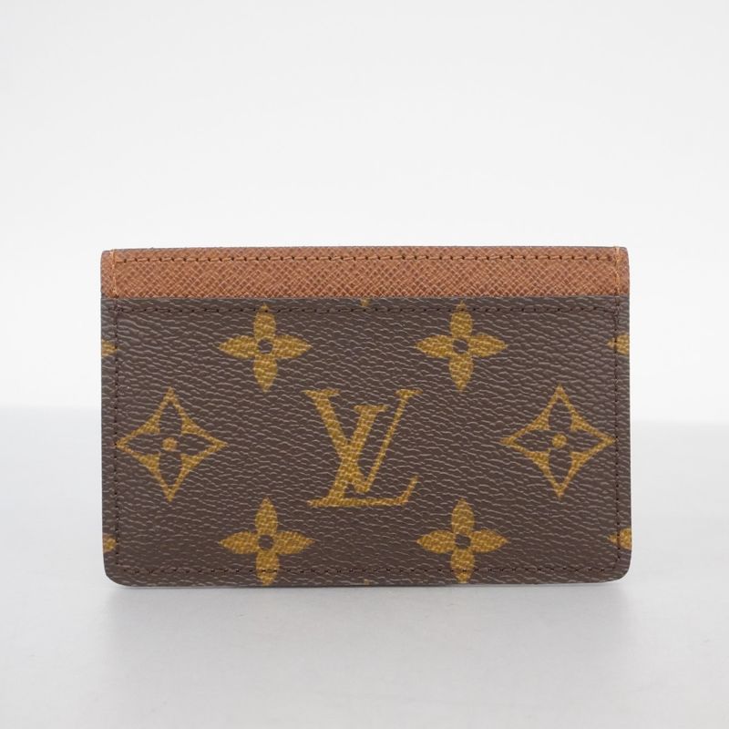 Louis Vuitton Card Case Monogram Porte Carthusanple M61733 Brown Men Women