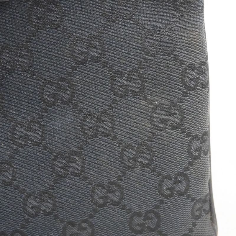 Gucci Shoulder Bag GG Canvas 90476 Canvas Black Silver Hardware Women