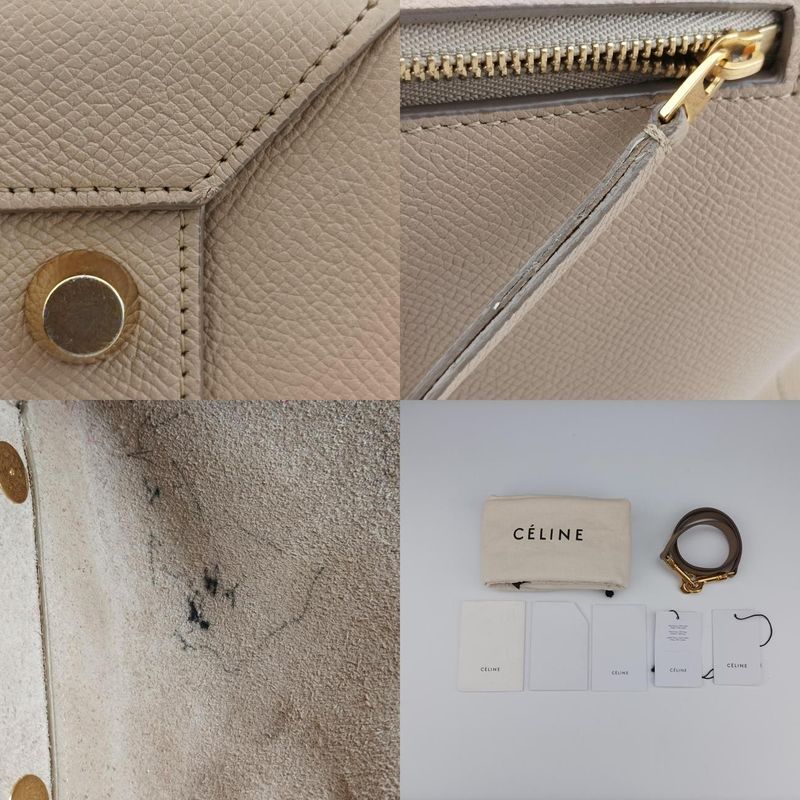 Celine Belt Bag Mini Beige Leather W-cu-3157