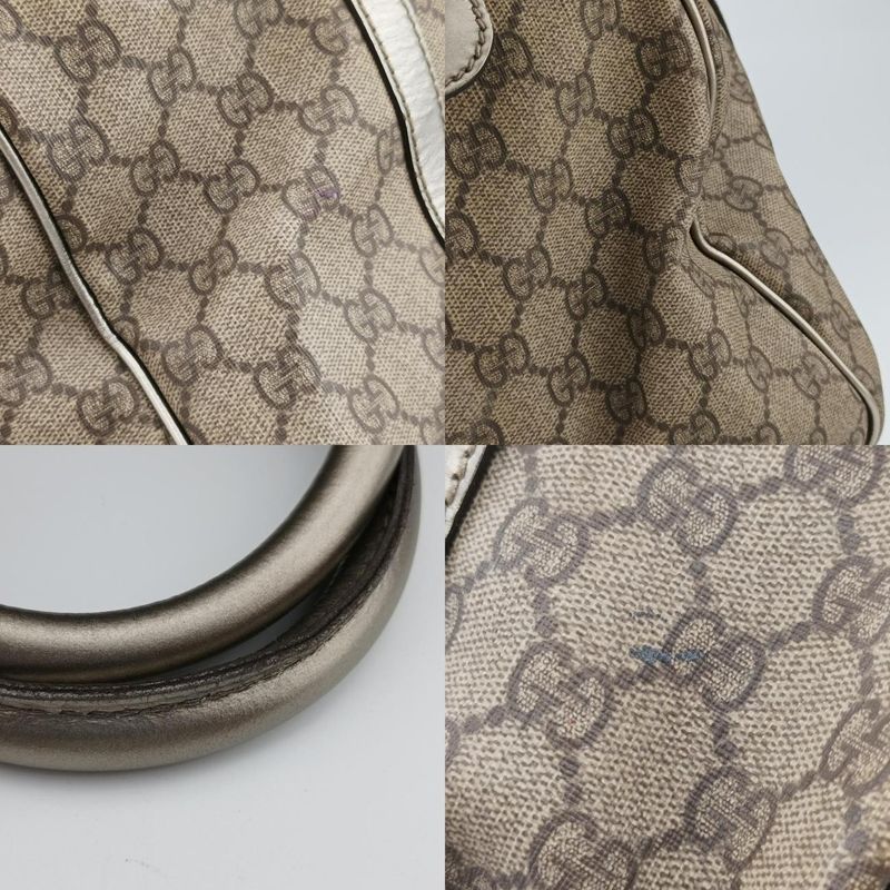 Guccigg Plus Joy GG Supreme Beige And Silver PVC Coated Canvas 193603 B2181569