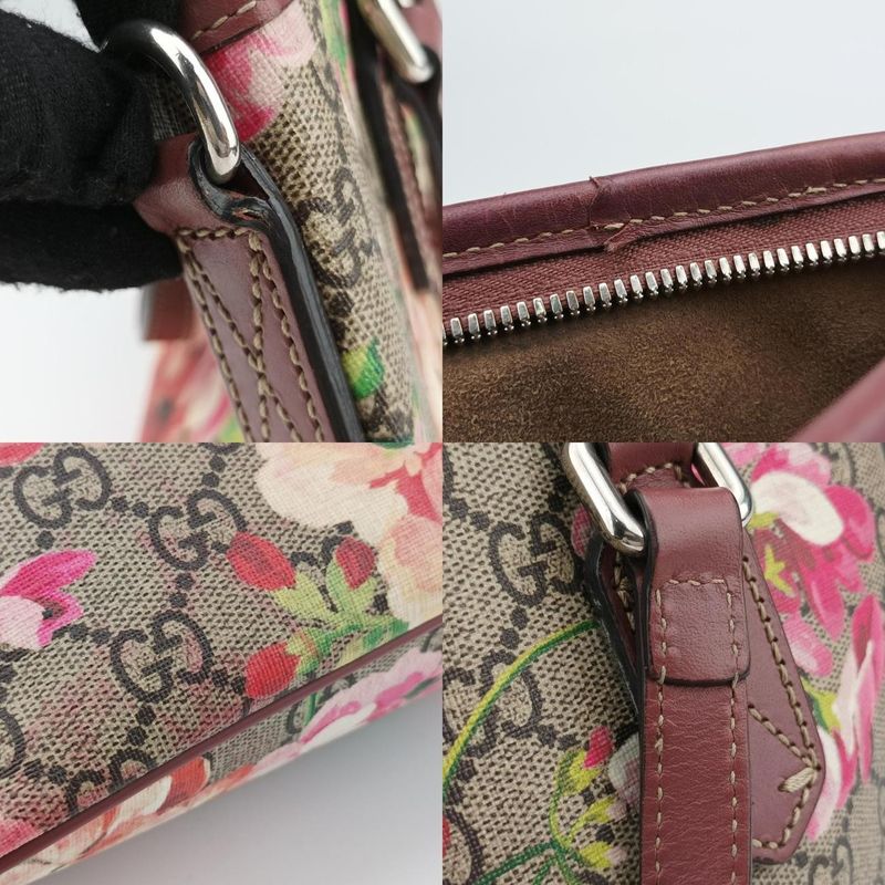 Guccigg Blooms Beige And Multicolor PVC Coated Canvas And Leather 429019