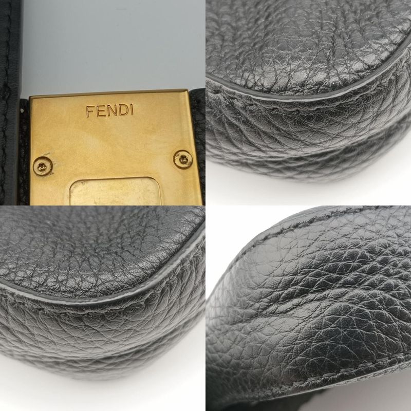 Fendi Baguette Black Leather 7va472 7va472-sfr-199-8241