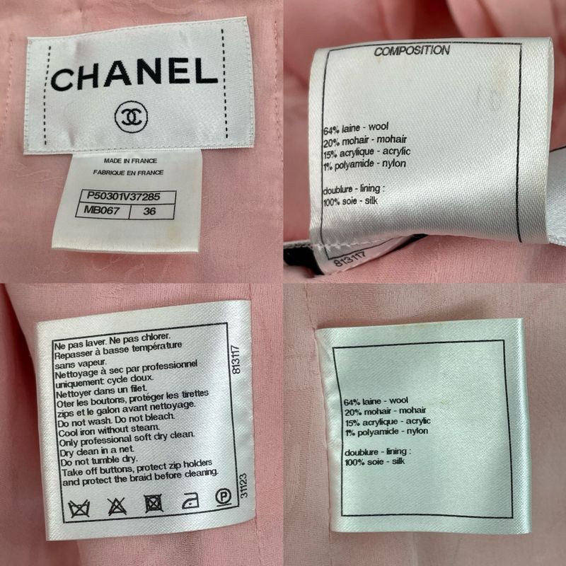 Chanel 2014 Jacket Tweed Gripore Wool Pink Worn By Lady Gaga