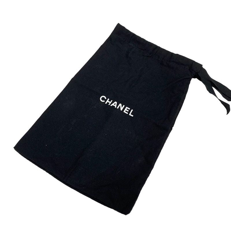 Chanel Sandals Shoes Fabric Leather Black White Silver Black Here Mark Thong