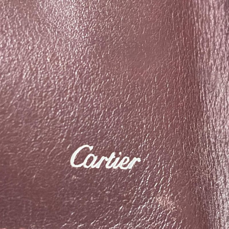 Cartier Key Case Cabochon Black 6 Hooks Leather
