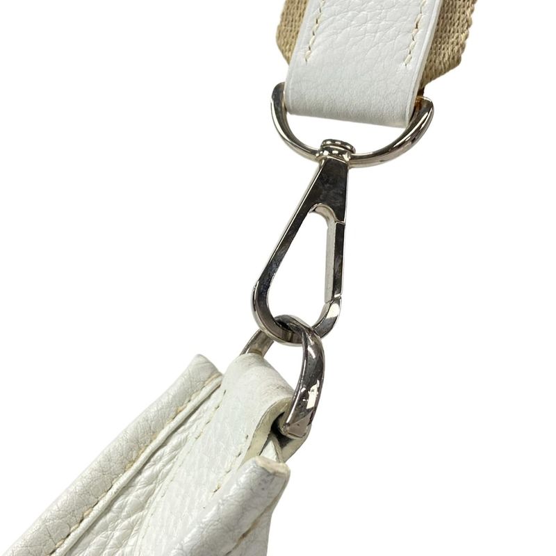 Hermes Shoulder Bag Evelyn Doe GM White Silver Hardware