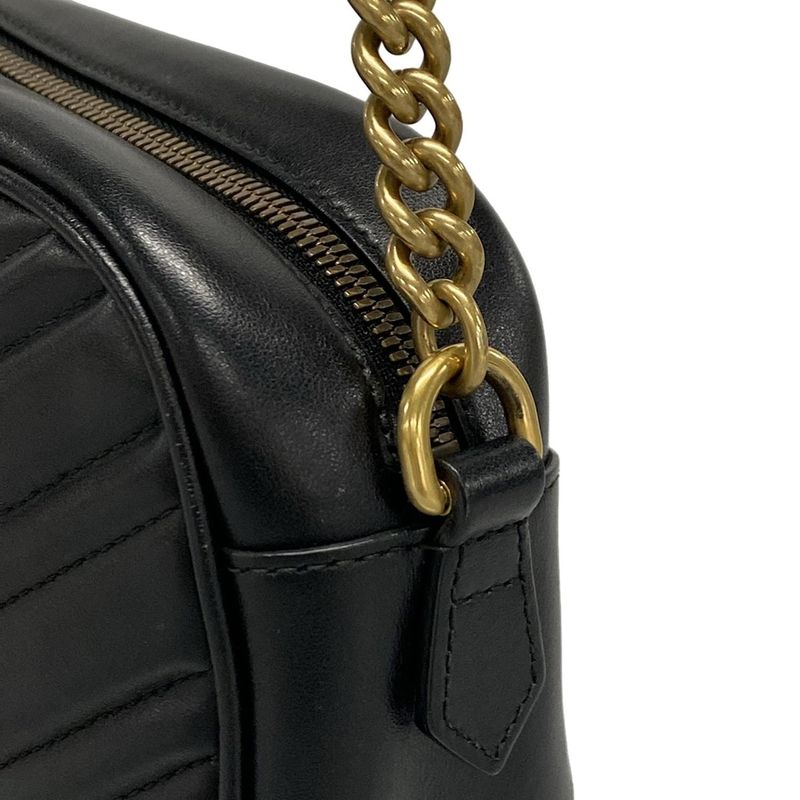 Gucci Shoulder Bag GG Marmont Quilted Small Shoulder Bag 447632 Black Chain