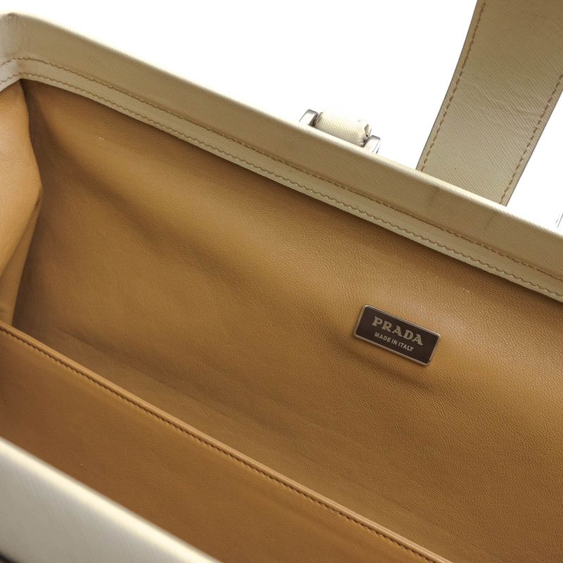 Prada Bag Briefcase Business Bag Business Men Leather Genuine Leather Off White