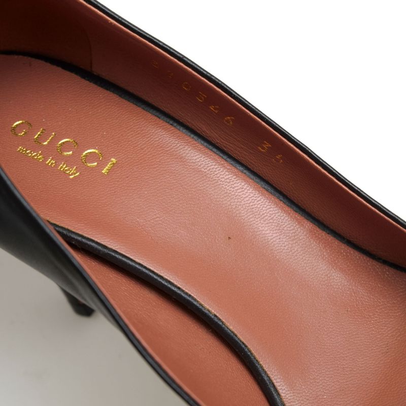Gucci/Gucci Pumps Shoes Women Leather Genuine Black 310346 Open Toe Leather