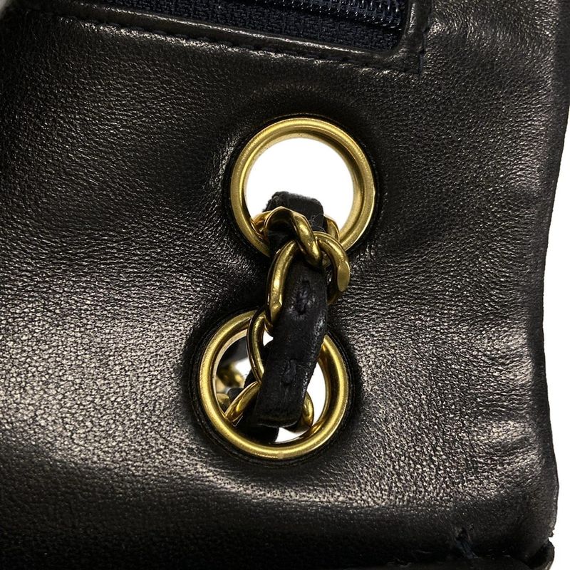 Chanel Shoulder Bag Double Flap Matelasse A01113 Black Chain Shoulder/gold