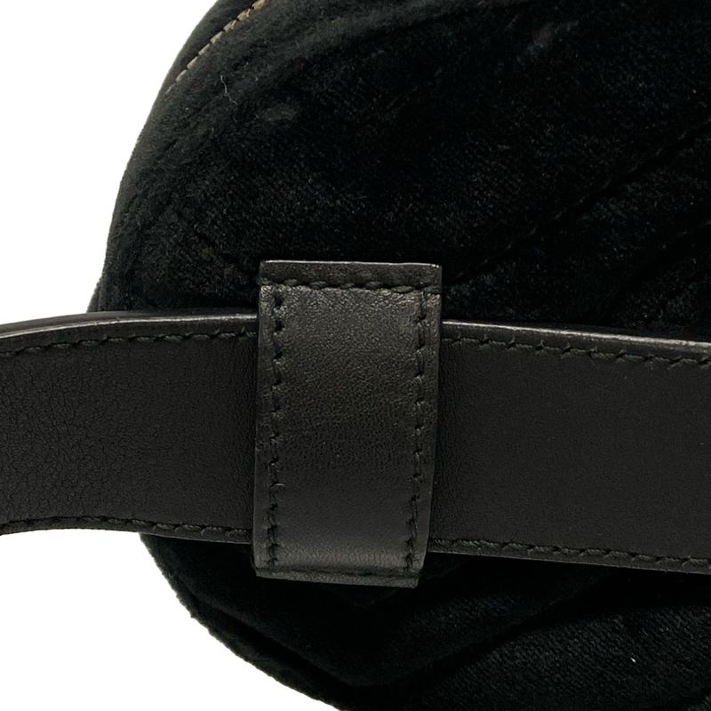 Gucci GG Marmont Waist Pouch 476434 Black Quilted Leather