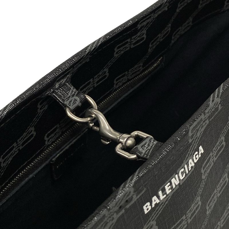 Balenciaga Tote Bag Bbmonogram Signature Medium Shopper 702698 Black And Gray