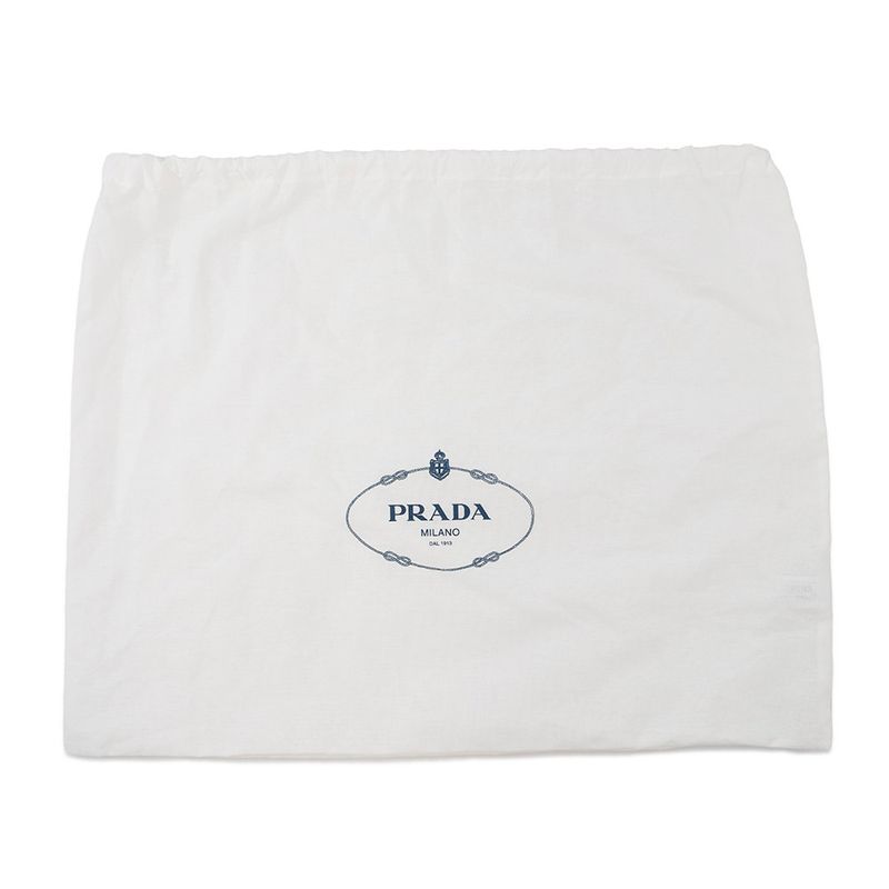 Prada Bucket Hat Fringe Triangle Logo Cotton S Black