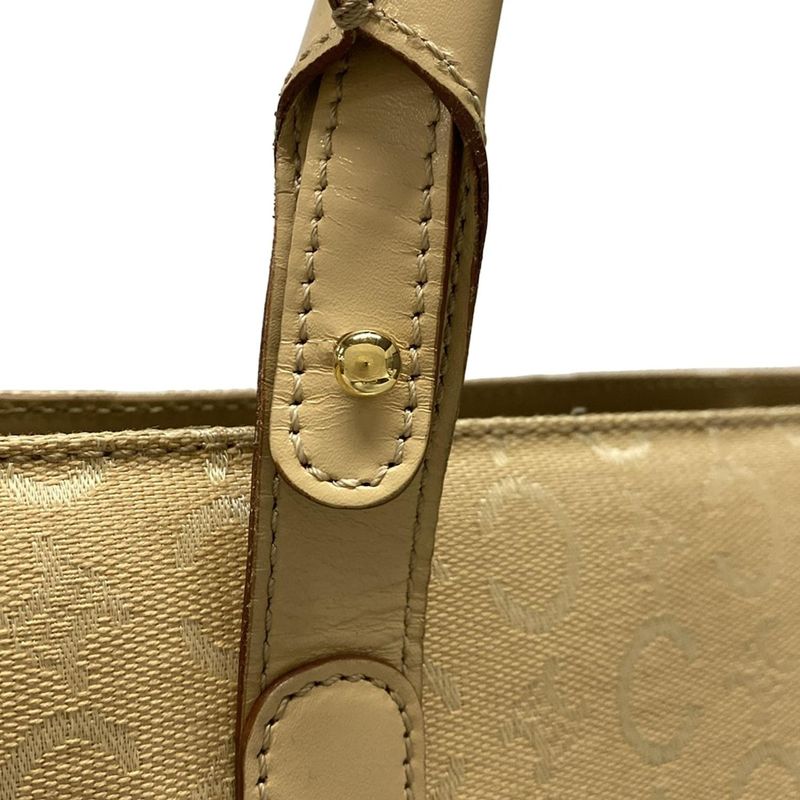 Celine Tote Bag C Macadam Pattern Beige Leather