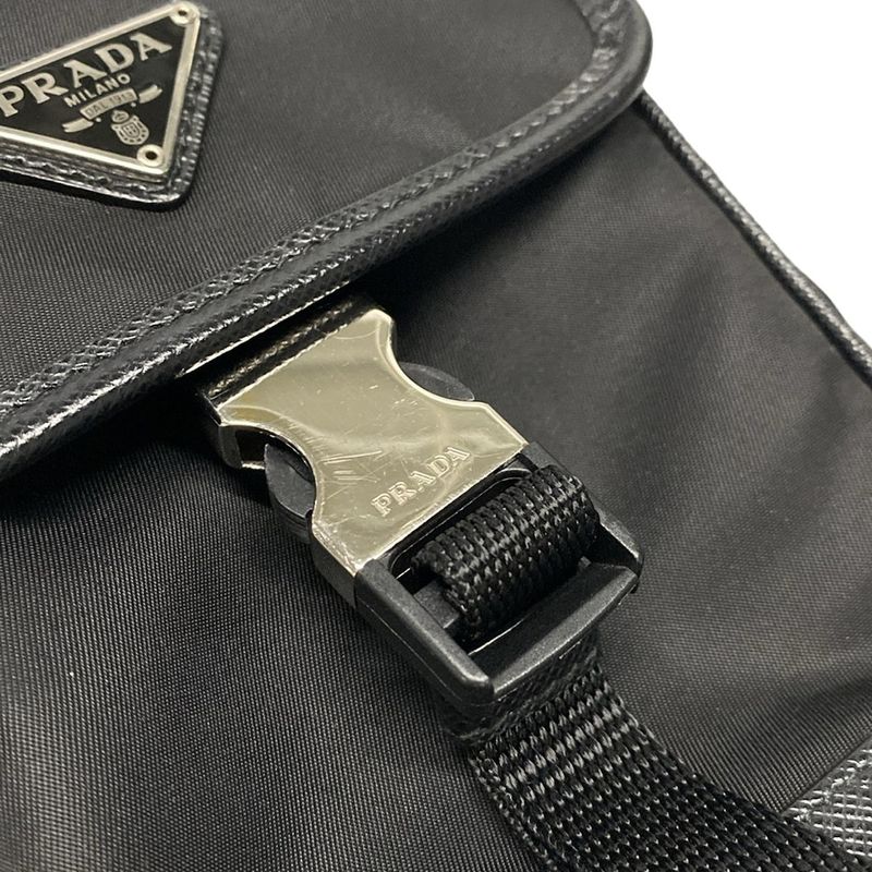 Prada Shoulder Bag Tessuto Shoulder 2zh109 Black Phone Pochette /re-nylon