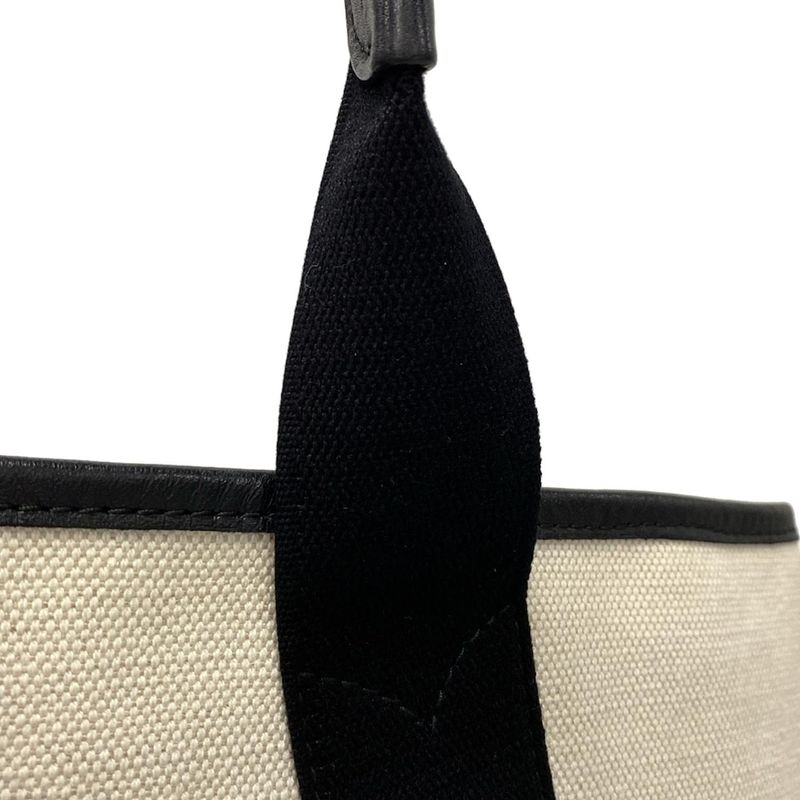 Balenciaga Tote Bag Navy New Medium Cabas Bag 581292 Ivory And Black Leather