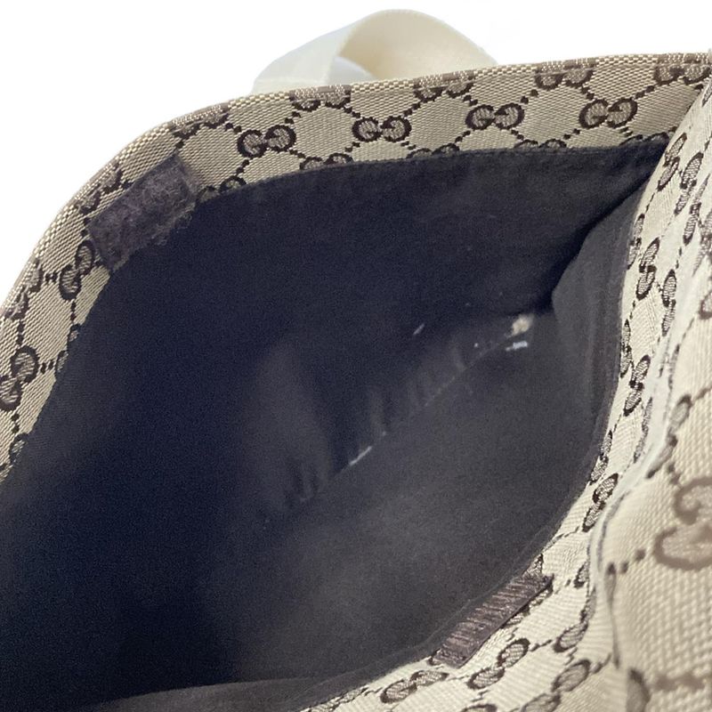 Gucci Shoulder Bag GG Pattern 146236 Beige X Dark Brown X Ivory Leather