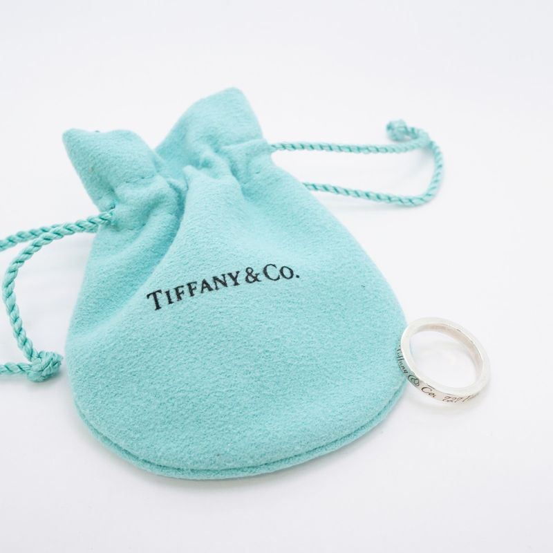 Tiffany & Co Ring Notes Narrow Silver 925 Size 65 Ladies