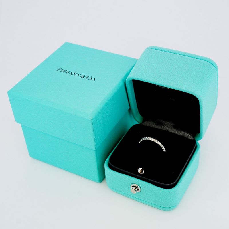 Tiffany & Co Ring Novo Half Eternity Pt950 Platinum Diamond #4 Ladies